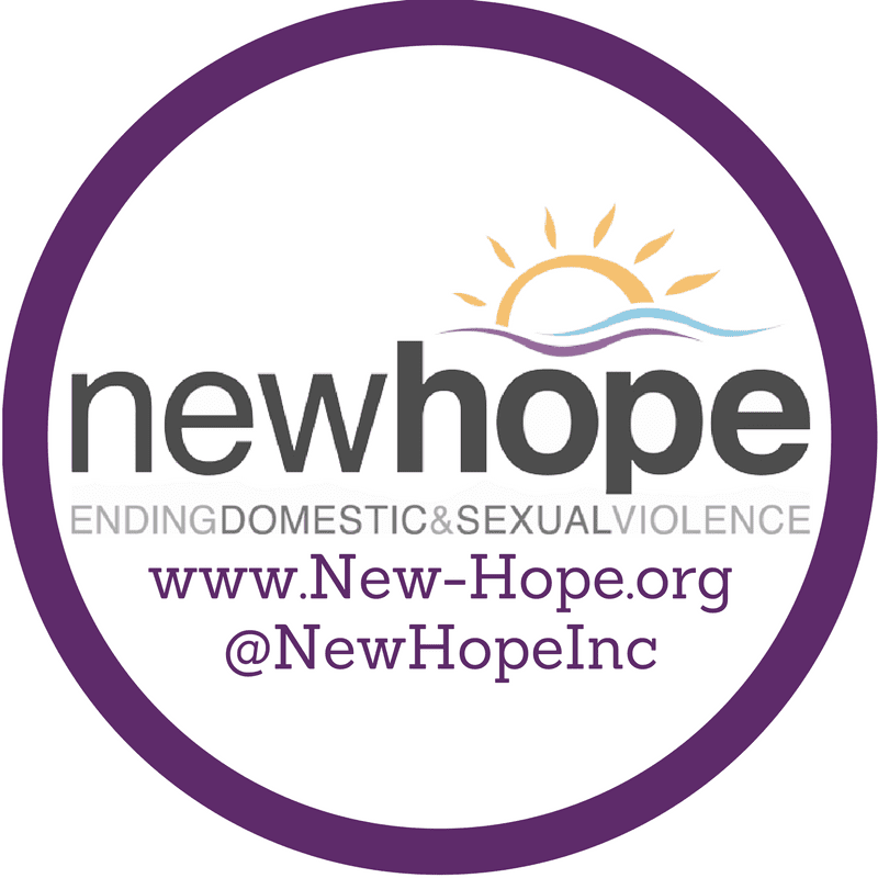 A purple circle with the words new hope and an image of sun.