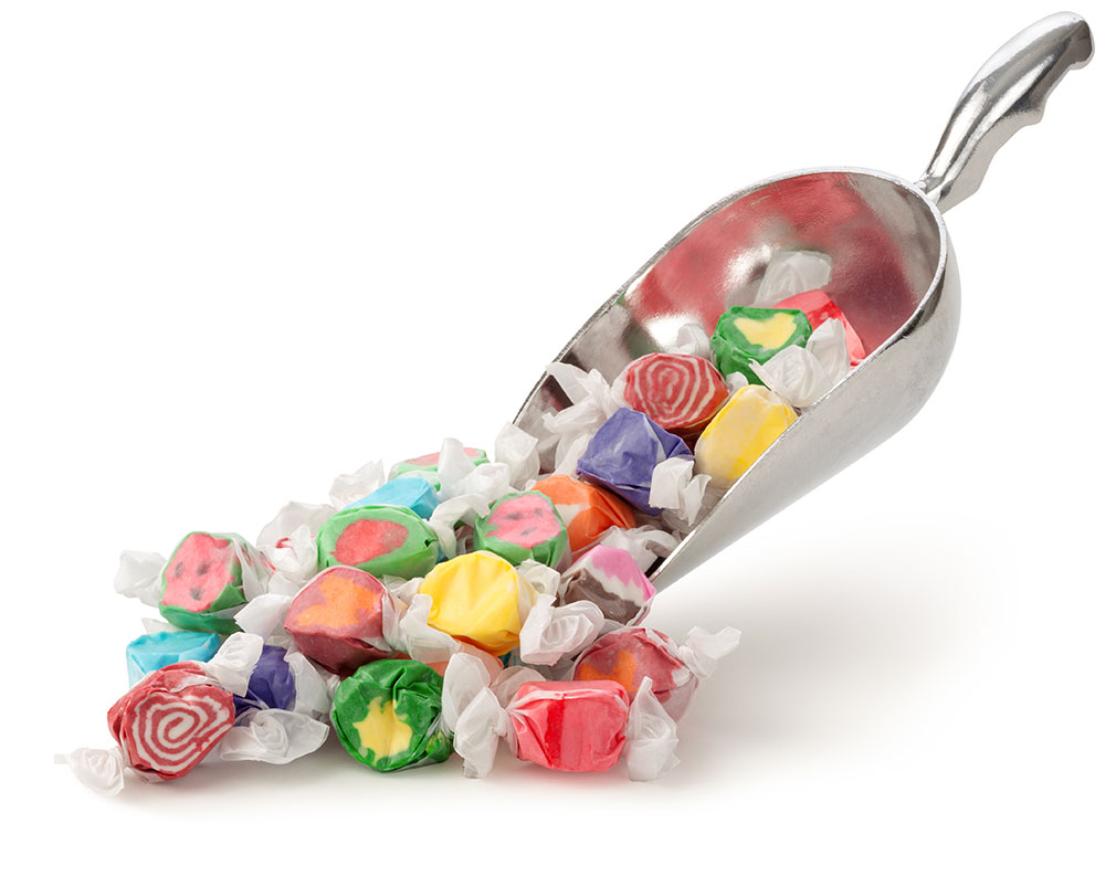 Scoop of Colorful Saltwater Taffy